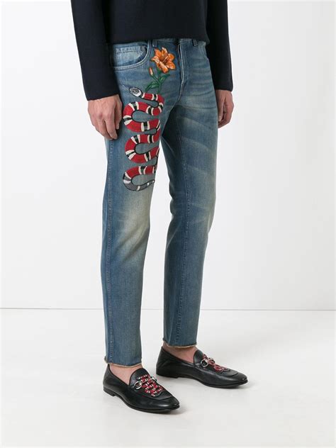 best jeans with gucci shoes|gucci snake jeans men.